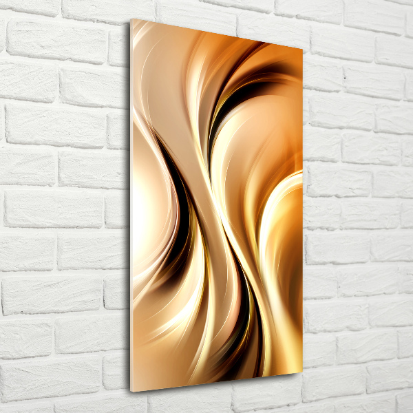 Cuadro decorativo en cristal con canto pulido vertical Ondas abstractas