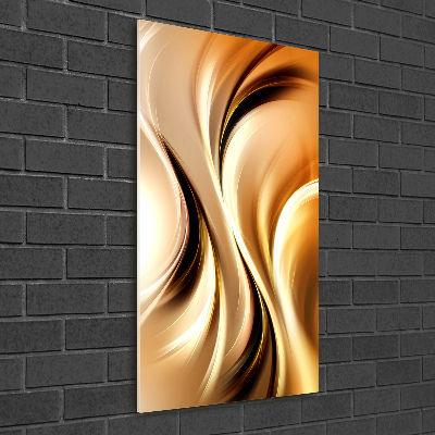 Cuadro decorativo en cristal con canto pulido vertical Ondas abstractas