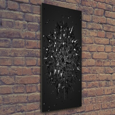 Fotocuadro de cristal elegante para hogar vertical Abstracción 3D