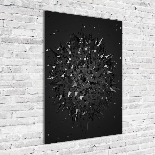 Fotocuadro de cristal elegante para hogar vertical Abstracción 3D