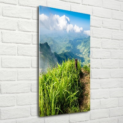 Cuadro de vidrio templado 4mm para pared vertical Sendero de montaña