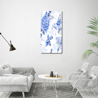 Cuadro de cristal moderno efecto brillo vertical Sin