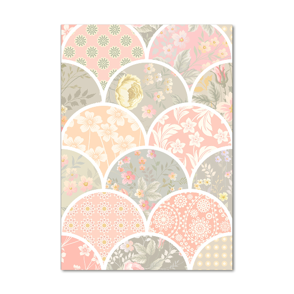 Cuadro de vidrio templado 4mm para pared vertical Patrón floral