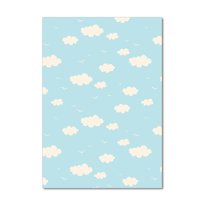 Cuadro decorativo en cristal con canto pulido vertical Nubes