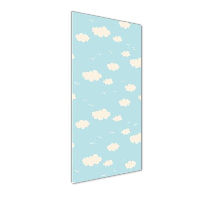 Cuadro decorativo en cristal con canto pulido vertical Nubes