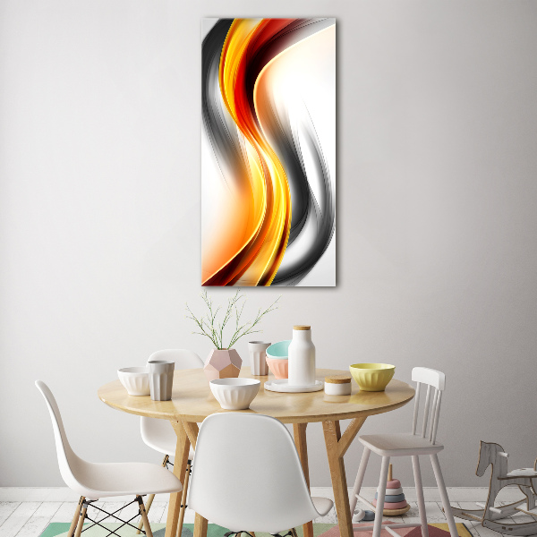 Cuadro de vidrio templado 4mm para pared vertical Ondas abstractas