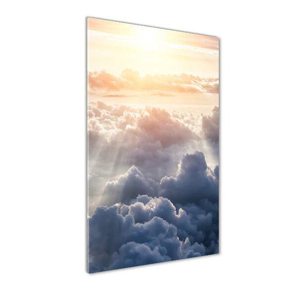 Cuadro de vidrio templado 4mm para pared vertical Vuelo sobre las nubes