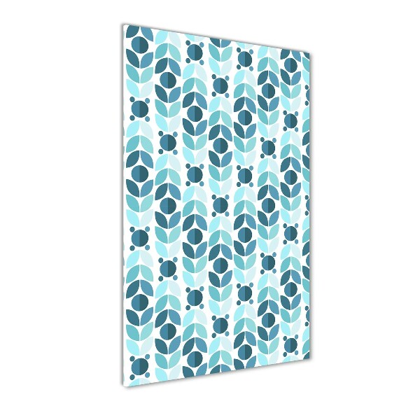 Cuadro decorativo en cristal con canto pulido vertical Fondo geométrico