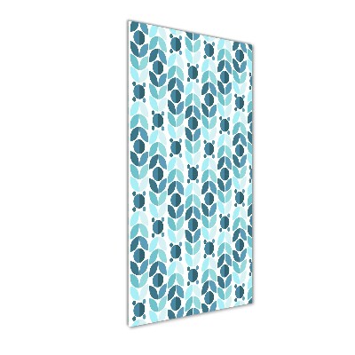 Cuadro decorativo en cristal con canto pulido vertical Fondo geométrico