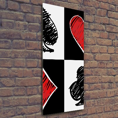 Fotocuadro de cristal elegante para hogar vertical Palos de cartas