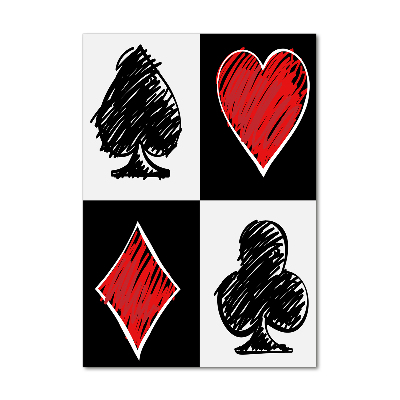 Fotocuadro de cristal elegante para hogar vertical Palos de cartas