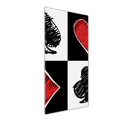 Fotocuadro de cristal elegante para hogar vertical Palos de cartas