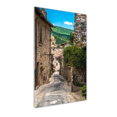 Cuadro de cristal moderno efecto brillo vertical Una calle con encanto