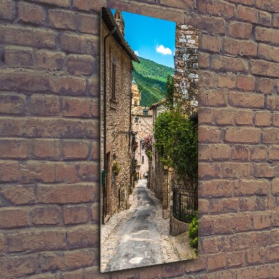 Cuadro de cristal moderno efecto brillo vertical Una calle con encanto