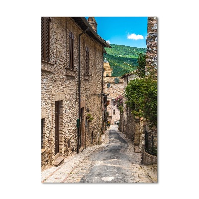 Cuadro de cristal moderno efecto brillo vertical Una calle con encanto