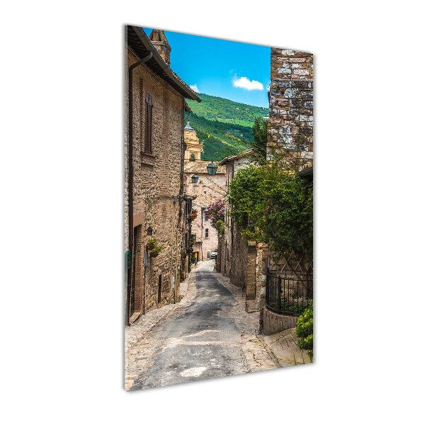 Cuadro de cristal moderno efecto brillo vertical Una calle con encanto