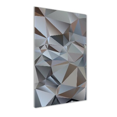 Cuadro decorativo en cristal con canto pulido vertical Triángulos abstractos