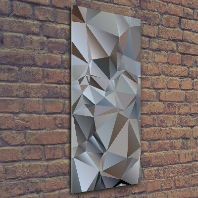 Cuadro decorativo en cristal con canto pulido vertical Triángulos abstractos