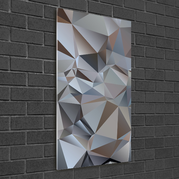 Cuadro decorativo en cristal con canto pulido vertical Triángulos abstractos