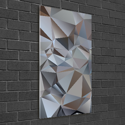 Cuadro decorativo en cristal con canto pulido vertical Triángulos abstractos
