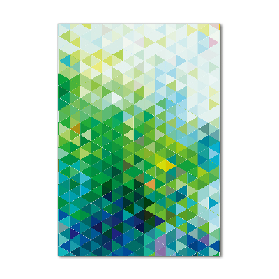 Cuadro de vidrio templado 4mm para pared vertical Triángulos abstractos