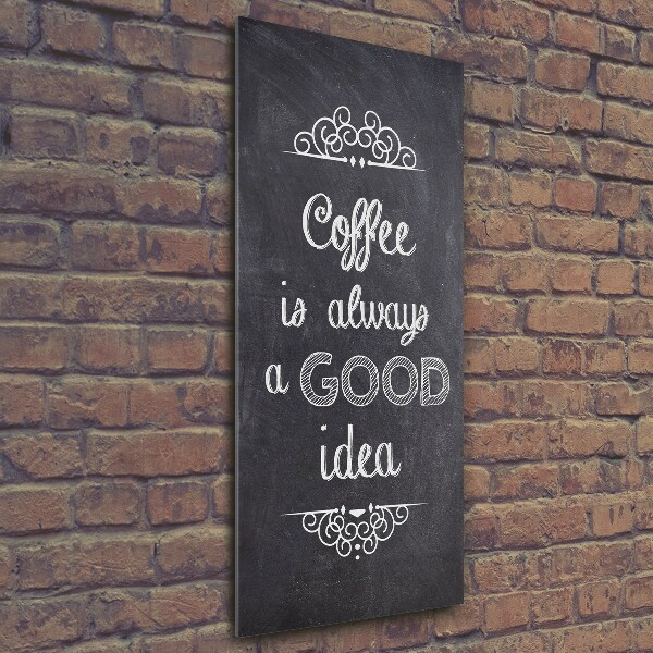 Cuadro de vidrio templado 4mm para pared vertical Collage de café