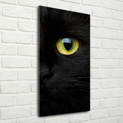 Cuadro de cristal moderno efecto brillo vertical ojos de gato
