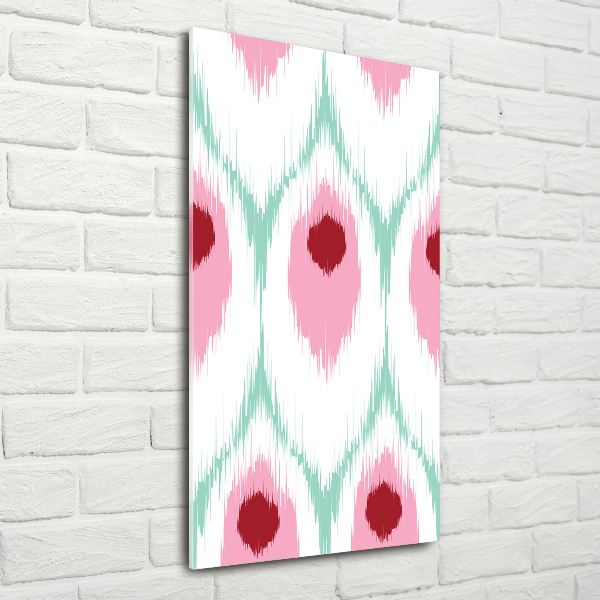 Fotocuadro de cristal elegante para hogar vertical Patrón de pavo real