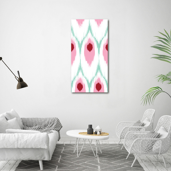 Fotocuadro de cristal elegante para hogar vertical Patrón de pavo real