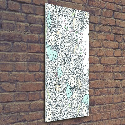 Cuadro de vidrio templado 4mm para pared vertical Patrón floral