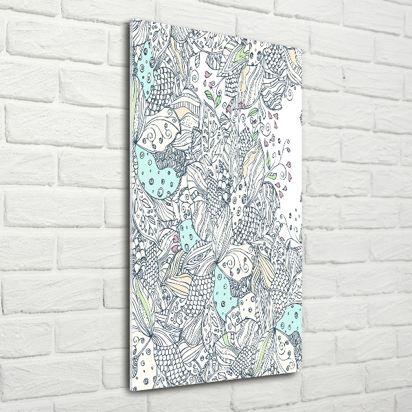 Cuadro de vidrio templado 4mm para pared vertical Patrón floral
