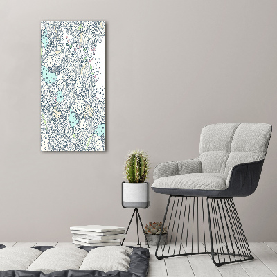 Cuadro de vidrio templado 4mm para pared vertical Patrón floral