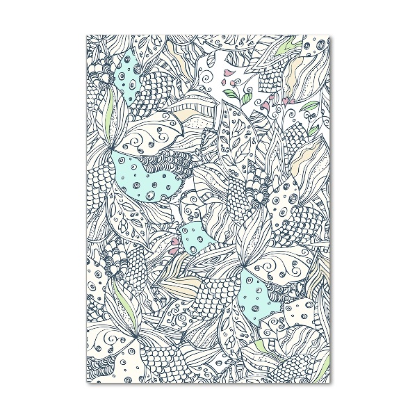 Cuadro de vidrio templado 4mm para pared vertical Patrón floral