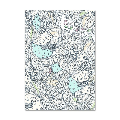 Cuadro de vidrio templado 4mm para pared vertical Patrón floral