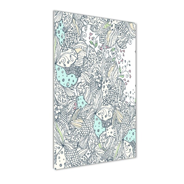 Cuadro de vidrio templado 4mm para pared vertical Patrón floral