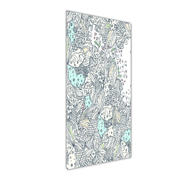 Cuadro de vidrio templado 4mm para pared vertical Patrón floral