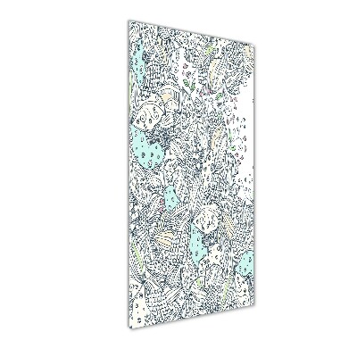 Cuadro de vidrio templado 4mm para pared vertical Patrón floral