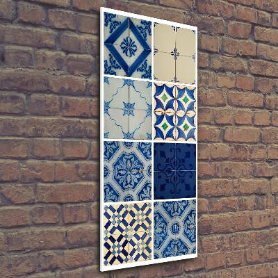 Fotocuadro de cristal elegante para hogar vertical Azulejos portugueses