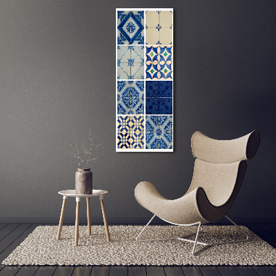 Fotocuadro de cristal elegante para hogar vertical Azulejos portugueses