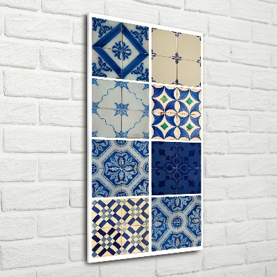 Fotocuadro de cristal elegante para hogar vertical Azulejos portugueses