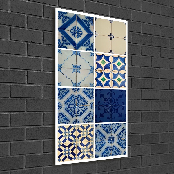 Fotocuadro de cristal elegante para hogar vertical Azulejos portugueses