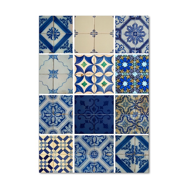 Fotocuadro de cristal elegante para hogar vertical Azulejos portugueses
