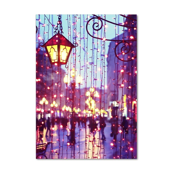 Cuadro de vidrio templado 4mm para pared vertical Luces en la ciudad