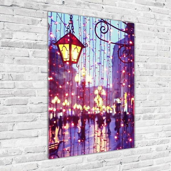 Cuadro de vidrio templado 4mm para pared vertical Luces en la ciudad