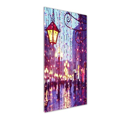 Cuadro de vidrio templado 4mm para pared vertical Luces en la ciudad