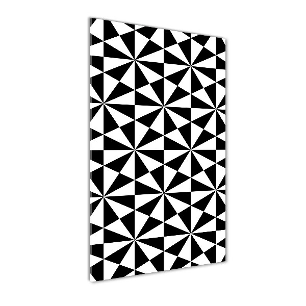 Cuadro decorativo en cristal con canto pulido vertical Fondo geométrico