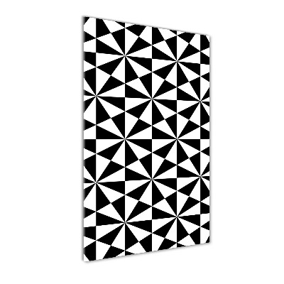 Cuadro decorativo en cristal con canto pulido vertical Fondo geométrico