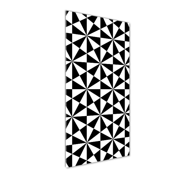 Cuadro decorativo en cristal con canto pulido vertical Fondo geométrico