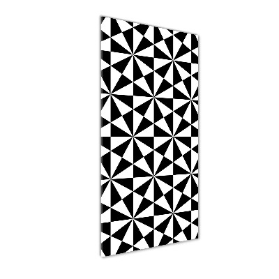 Cuadro decorativo en cristal con canto pulido vertical Fondo geométrico