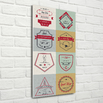 Cuadro decorativo en cristal con canto pulido vertical Señales de patineta